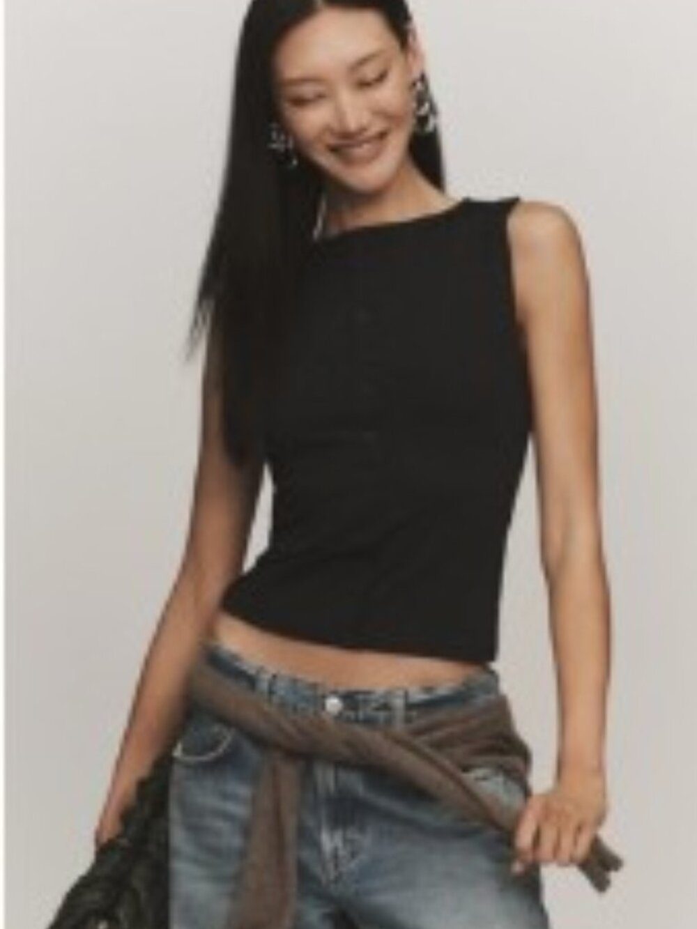 NWT! Maeve/Anthro Black Front Button Top - XS